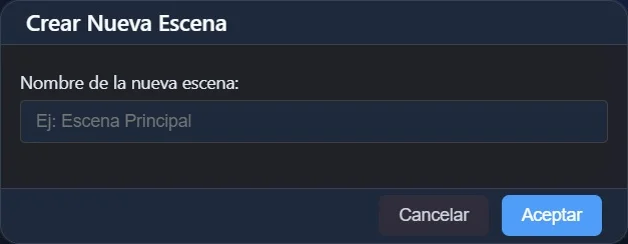 Modal Crear Escena